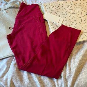 NWT Lululemon Align High Rise Pant 25" *Pockets, Sz 8, Deep Ruby